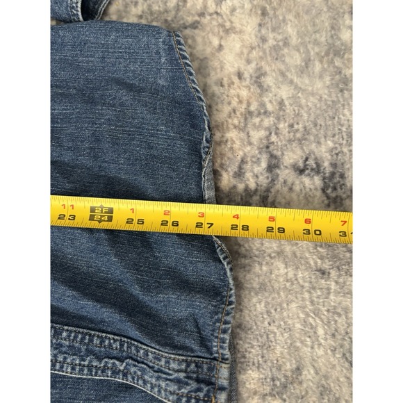 Vtg Levi's Jeans Denim Jean Shirt Metal Button Up Red Tab 90s Washed Levis - Picture 10 of 10